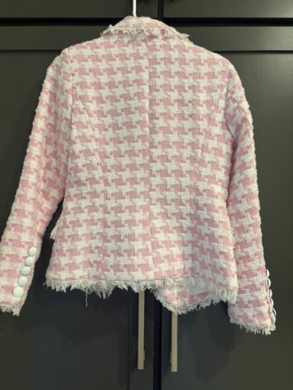 Pink and White Tweed Blazer (Fits like XS) - Picture 4 of 4